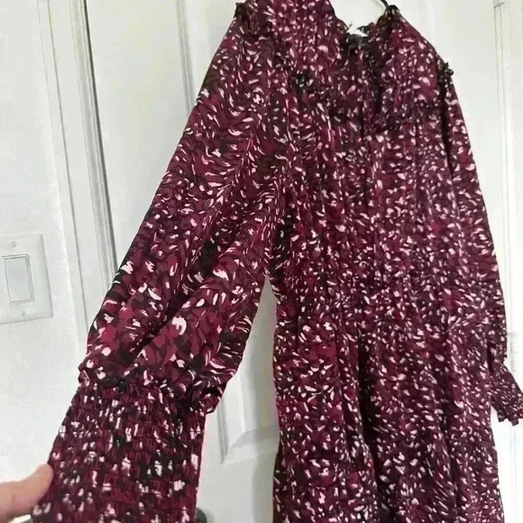 Eloquii Elements Floral Satin Dress with Ruffle Yoke size 22/24 - Picture 5 of 11